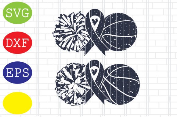 Basketball Awareness and Pom Svg