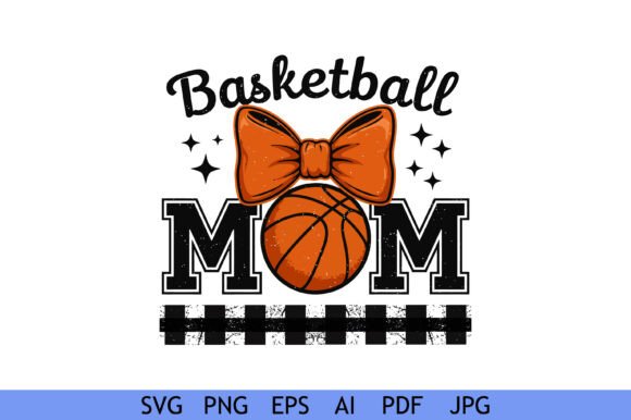 Basketball Mom Bow Graphic Design