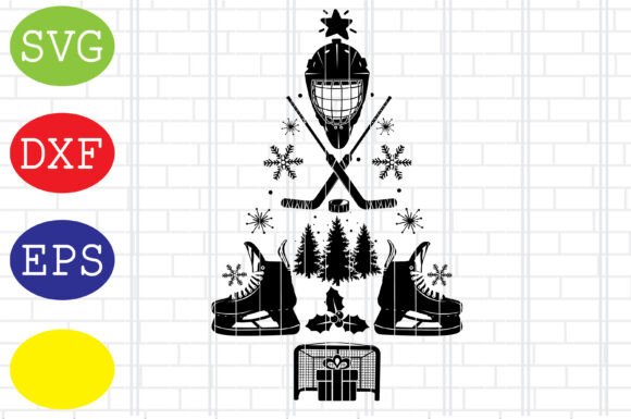 Hockey Goalie Christmas Tree Svg