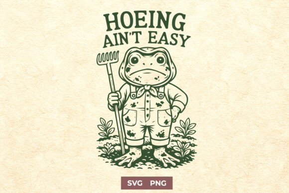 Hoeing Ain’t Easy SVG PNG Funny Garden