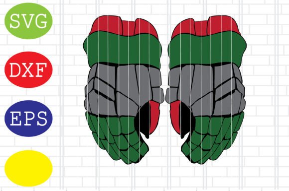 Pair of Hockey Player Gloves Svg